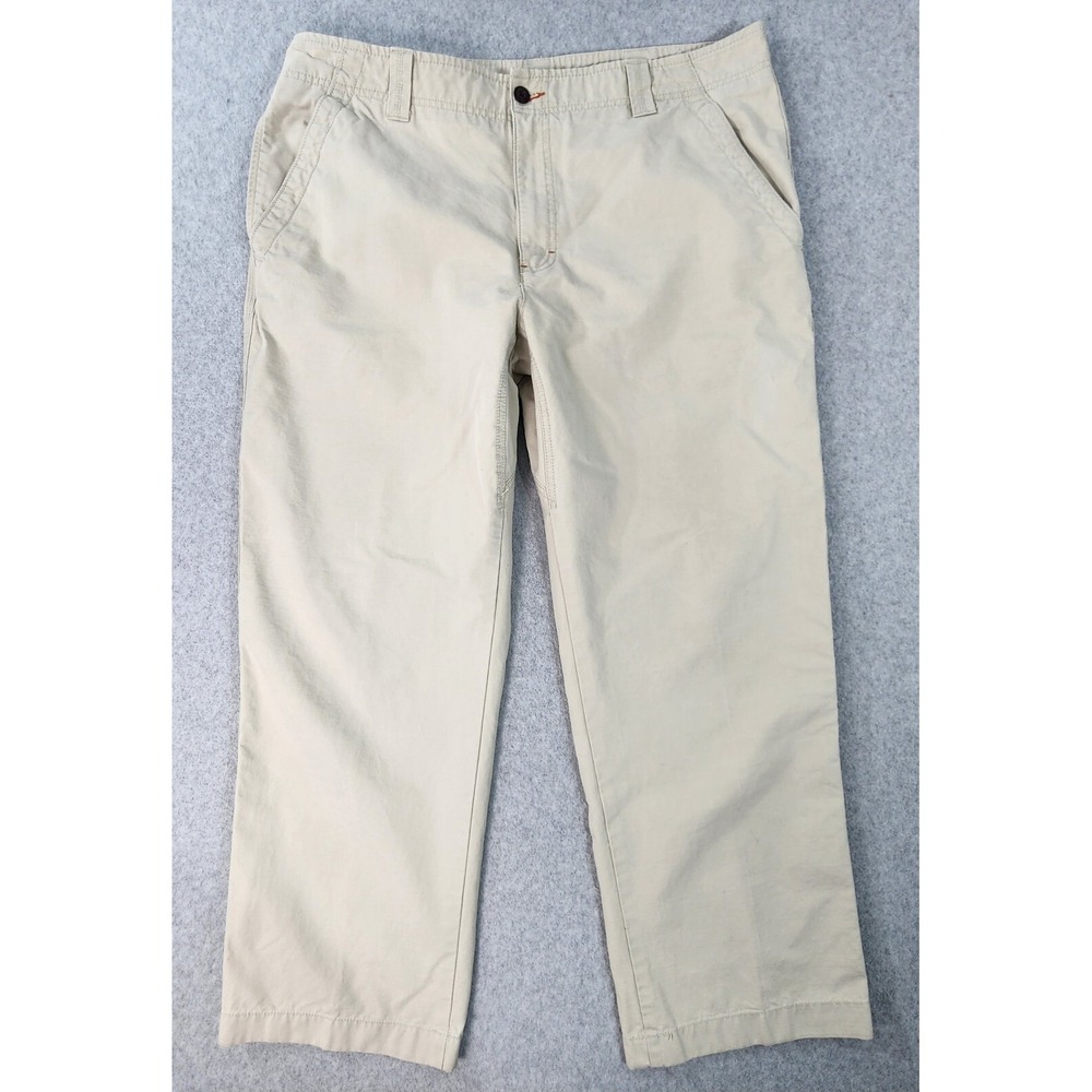 LL Bean Mens Natural Fit Casual‎ Ripstop Chino Pant Mens 38x29 Cream 264590